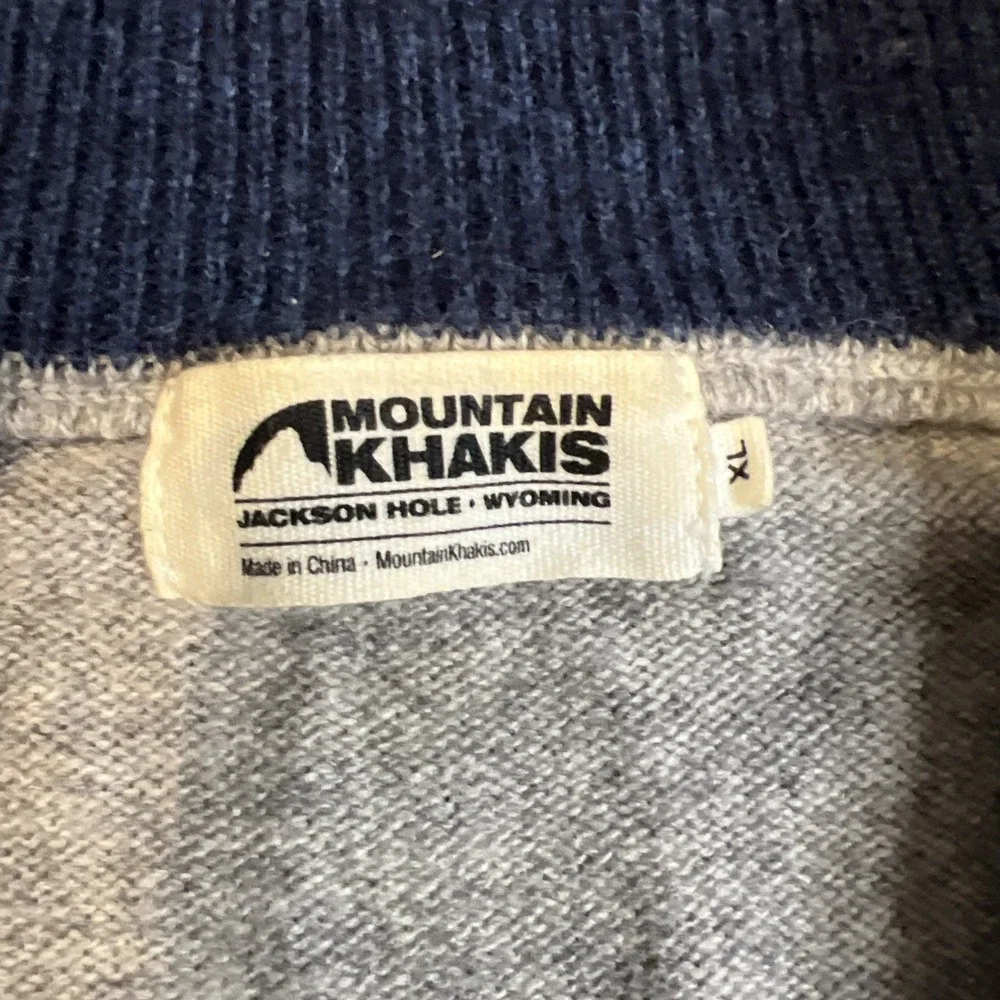 Mountain Khakis Lodge Sweater Mens XLarge Grey 1/4 Zip Merino Wool Ready To Wear